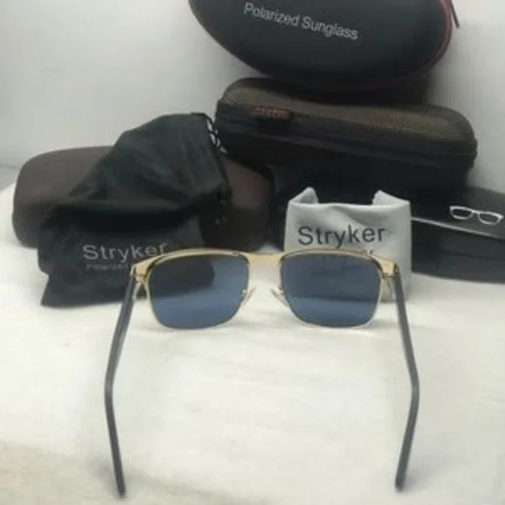 Stryker Polarized sunglass  black/gold & Gray lens - Picture 5 of 8